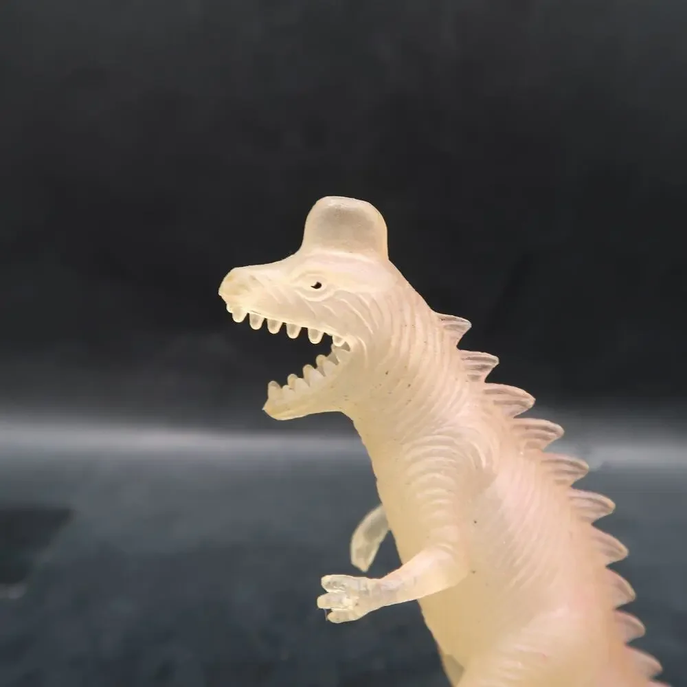 Translucent Plastic Dinosaur Figures Set of 2 Vtg Velociraptor China Chinasaur